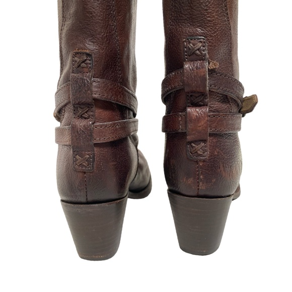 Frye Knee High Heeled Boot in Brown Leather - Picture 8 of 13